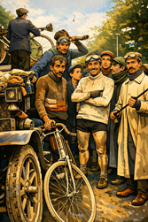 Maurice Garin met de gekruiste armen